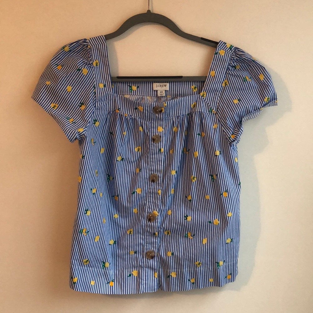 J Crew Lemon Button Up Blouse